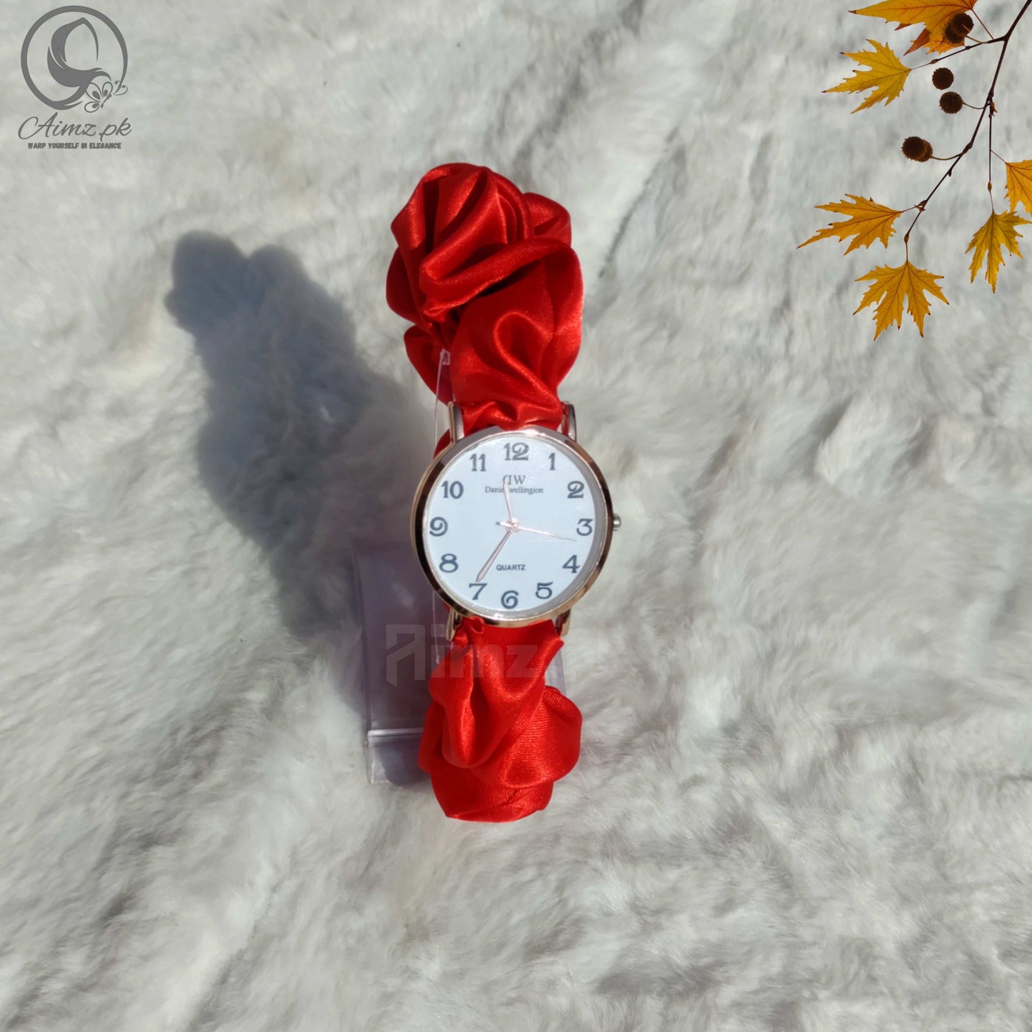 Red - Scrunchie Watch With Free Delivery - Aimz.pk