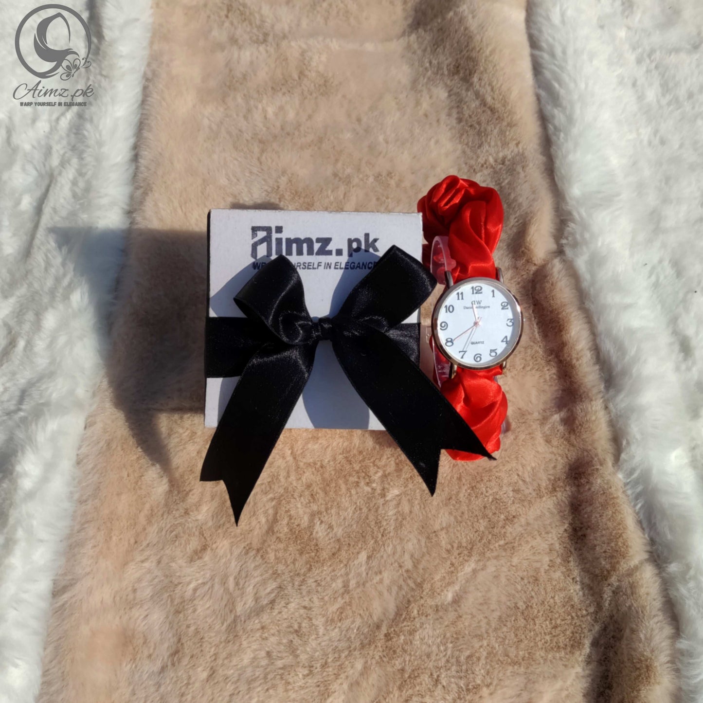 Red - Scrunchie Watch With Free Delivery - Aimz.pk