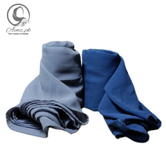 Georgette-Bundle Of 2 Hijabs - Aimz.pk