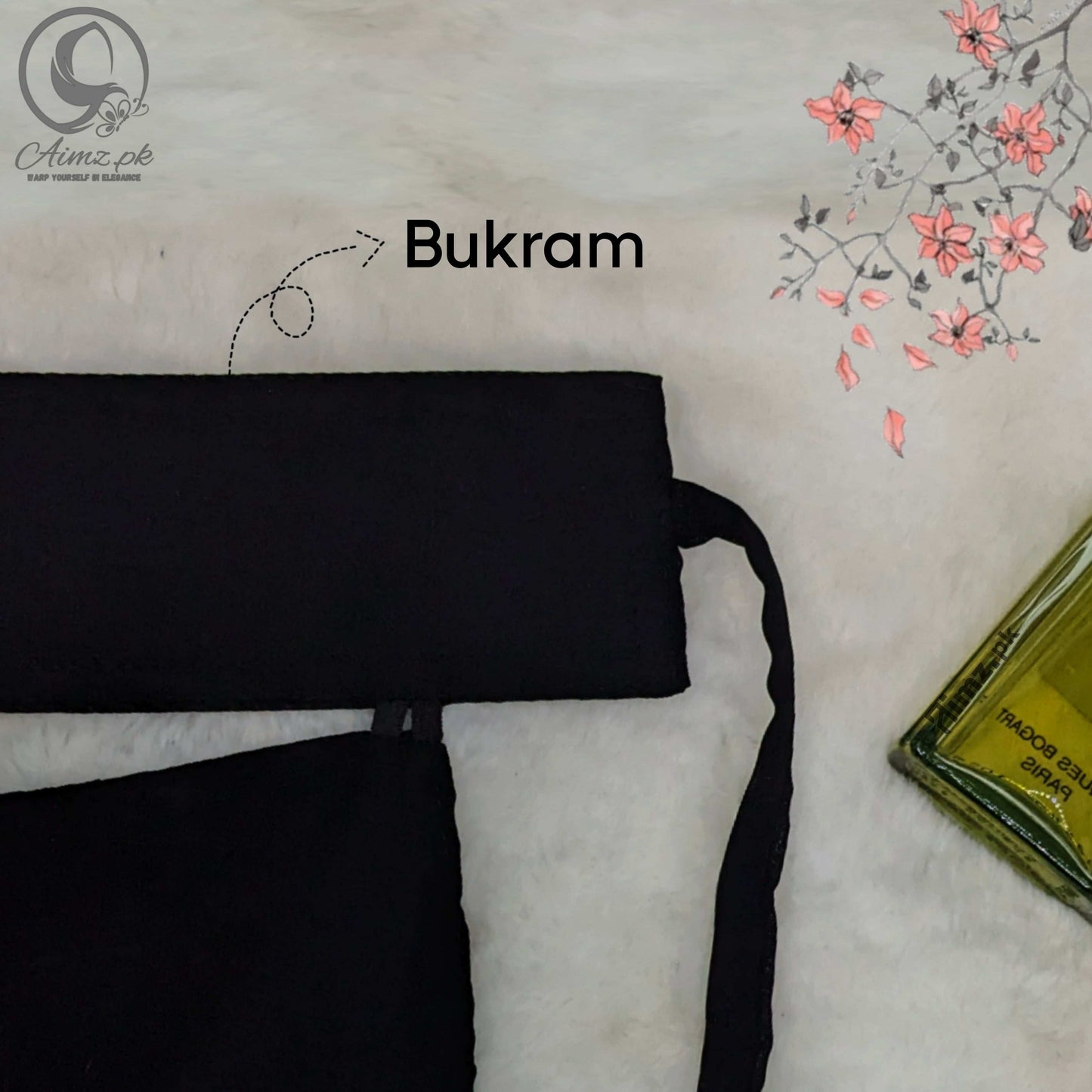 SHORT - Saudi Niqab With Bukram - Aimz.pk