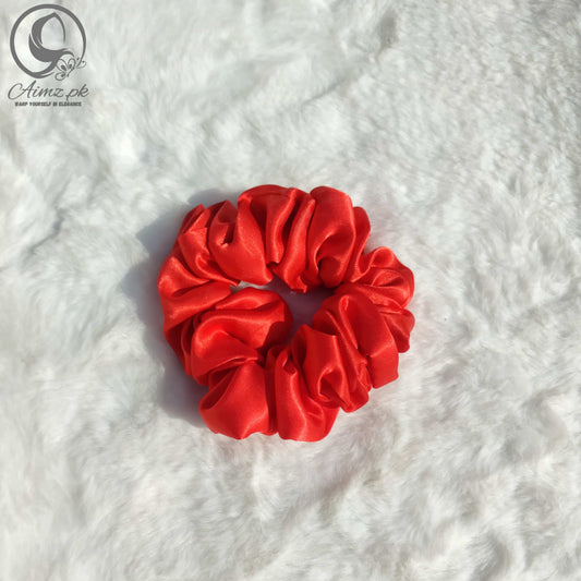 BLACK - Silk Scrunchies - Aimz.pk