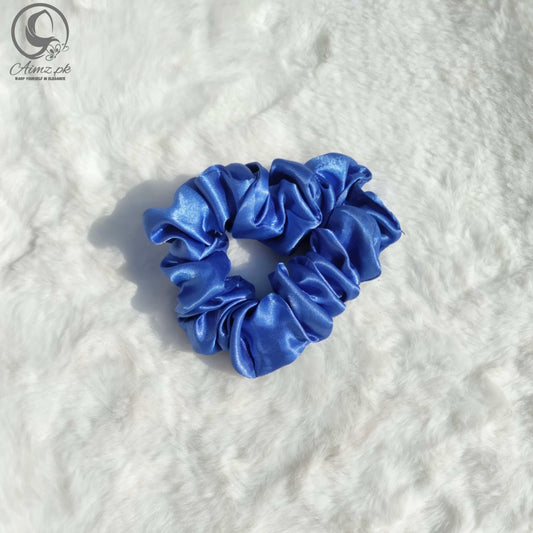SOFT BLUE - Silk Scrunchies - Aimz.pk