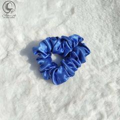 SOFT BLUE - Silk Scrunchies - Aimz.pk