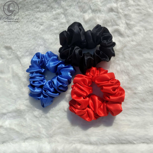 Bundle of 3 Silk Scrunchies - Aimz.pk