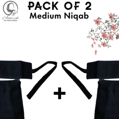Pack Of 2 - Embroidery "QUEEN" Niqabs With Free DC - Aimz.pk