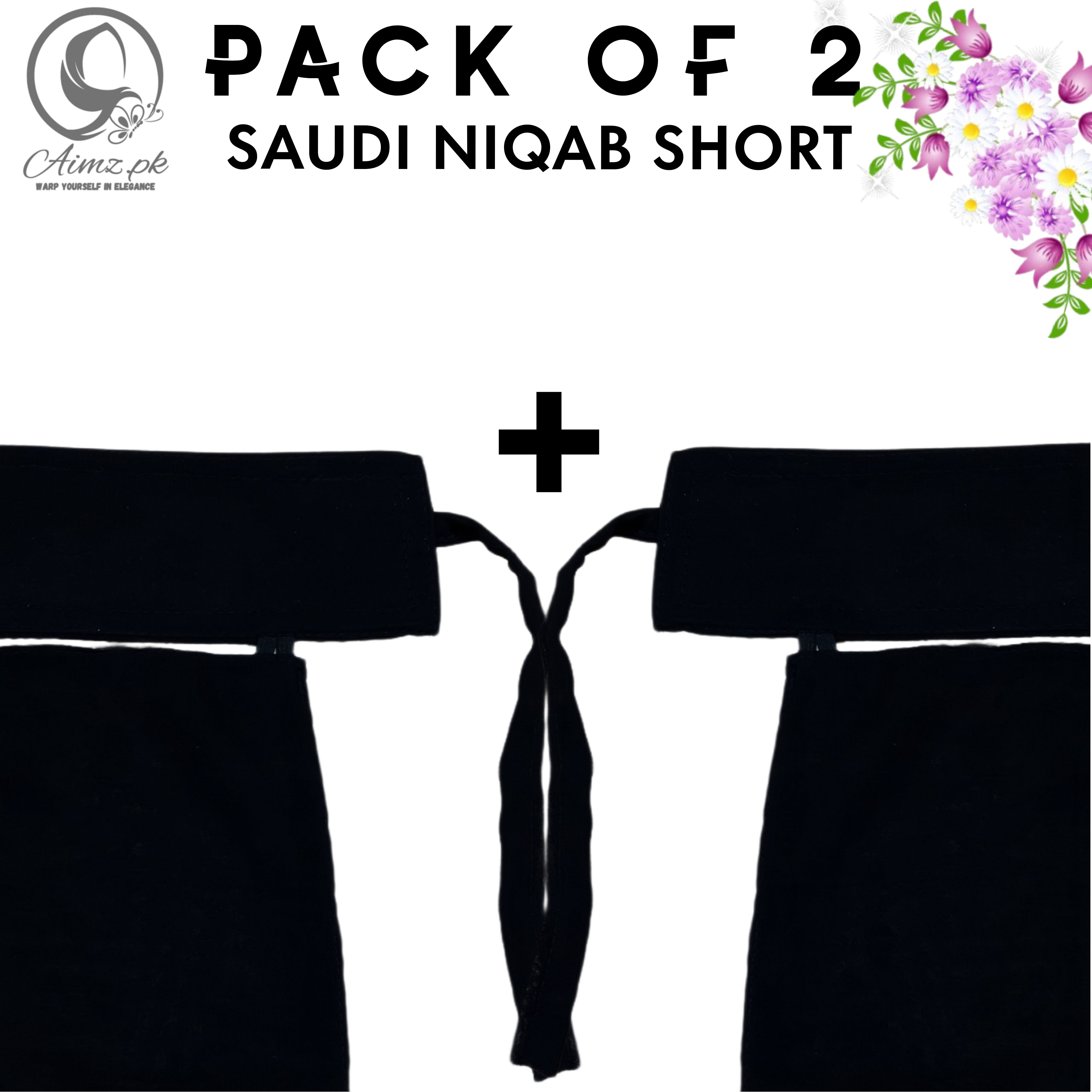 Pack Of 2 SHORT - Saudi Niqabs - Aimz.pk