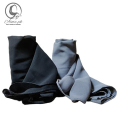 Georgette-Bundle Of 2 Hijabs - Aimz.pk