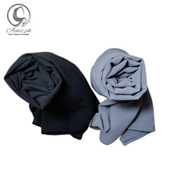 Georgette-Bundle Of 2 Hijabs - Aimz.pk