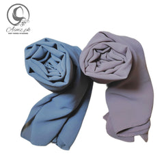 Georgette-Bundle Of 2 Hijabs - Aimz.pk