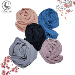 Georgette-Bundle of 5 Hijabs - Aimz.pk
